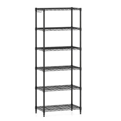 6-Tier Metal Storage Shelving Unit with V-Shaped Wire Rack and 900 LBS Capacity-Black