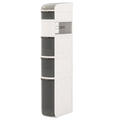 5-Tier Narrow Bathroom Storage Cabinet with Drawers and Tissue Box