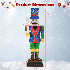6 Feet Pre-Lit Nutcracker with Sword and 110 LED Lights