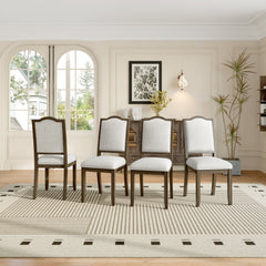 Farmhouse Dining Chairs Set of 4, Upholstered High Back