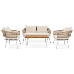K&K 4-Piece Boho Rope Patio Furniture Set