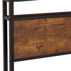 Modern King Size Metal Platform Bed Frame with Wooden Headboard