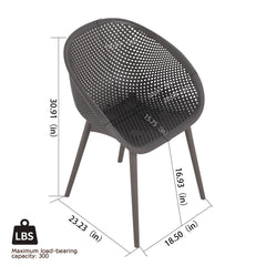 4 Pack Lounge Chair Set With Long Table