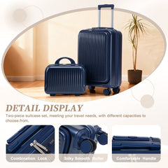 14'/20' 2-Piece ABS Spinner Wheel Luggage Set with Combination Lock