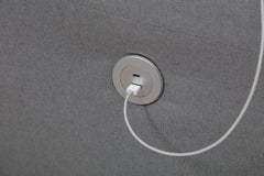 Modern Gray Sofa with Integrated USB and Type-C Charging
