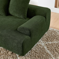 110.25x67'' Modern Upholstered L-Shape Sectional Sofa Velvet Green