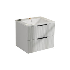 Modern Wall Mounted Floating Bathroom Vanity With Sink And Drawers