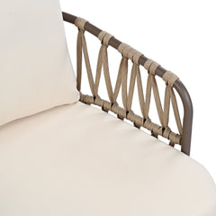 4-Piece Outdoor Patio Furniture Set with Metal Frame and Woven Rope