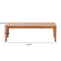 4 Piece Acacia Wood Patio Furniture Set with Soft Cushions