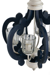 Wood Chandelier 6 Light Farmhouse Pendant Lighting Cream