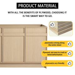 Freestanding Bathroom Vanity With Resin Sink & Soft Close Cabinet Doors