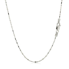 14k White Gold Diamond-Cut Alternating Bead Chain 1.2mm