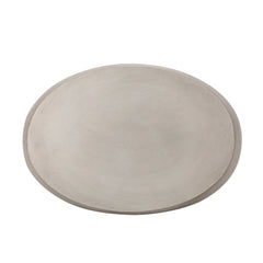 Outdoor Oval-Shaped Side Table, Light Grey