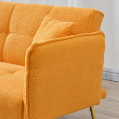 70-Inch Teddy Fleece Sofabed with Adjustable Arms and Backrest