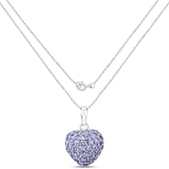 7.00 Carat Genuine Tanzanite .925 Sterling Silver Pendant
