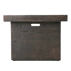 Anchorage 32'' Wood Square MGO Fire Pit Brown - 40,000 BTU