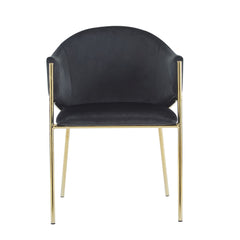 Modern Upholstered Dining Chair With Plush Velvet and Metal Frame