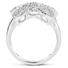 0.58 Carat Genuine White Diamond .925 Sterling Silver Ring