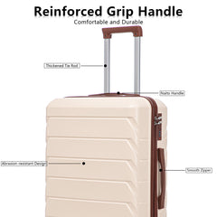 Set 3PCs 20'/24'/28' ABS Spinner Wheel Luggage - Beige