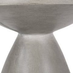 Modern Outdoor Lightweight Concrete Side Table with Hourglass Design
