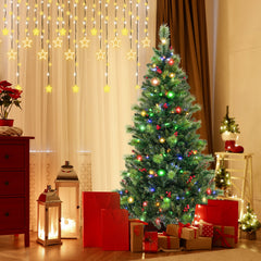6/7/8 Feet Pre-Lit Artificial Christmas Tree with 300/400/500 LED Lights