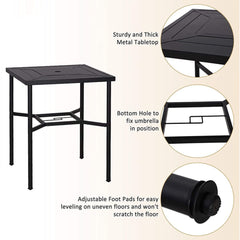 Alora 6-Piece Outdoor Patio Bar Set Dining Table With Umbrella & Swivel Bar Stools (SAK53218)