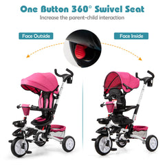 7-in-1 Detachable Baby Stroller with Canopy and Safety Harness