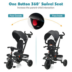 7-in-1 Detachable Baby Stroller with Canopy and Safety Harness