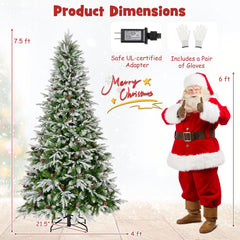 6/7.5/9 FT Pre-Lit Artificial Christmas Tree with 765/1135/1871 Tips and 280/470/690 Warm-White LED Lights