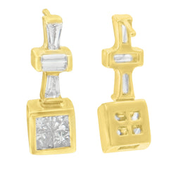 14K Yellow Gold 1 1/3 cttw Diamond Hoop Earrings (G-H, VS1-VS2)
