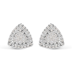 14K White Gold 1/2 cttw Trillion Shaped Diamond Stud Earrings (H-I Clarity, SI2-I1 Color)