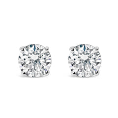 IGI Certified 14K White Gold 1 1/2 Cttw Lab Grown Diamond Solitaire Stud Earrings with Screwbacks (H-I Color, VS1-VS2 Clarity)