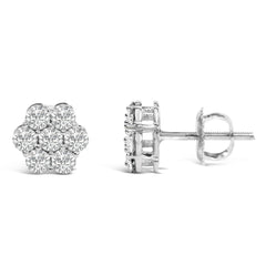 14KT White Gold 1 cttw Diamond Composite Stud Earrings (I-J, SI2-I1)