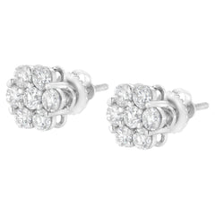 14KT White Gold 1 cttw Diamond Composite Stud Earrings (I-J, SI2-I1)