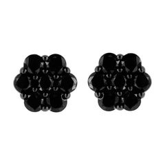 .925 Sterling Silver 1/4 Cttw Treated Yellow Diamond Floral Stud Earrings (Yellow Color, I1-I2 Clarity)