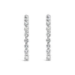 14K White Gold 5.00 Cttw Lab Grown Diamond Inside-Out Hoop Earring