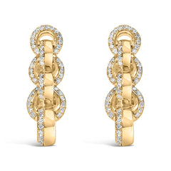 14K Yellow Gold Plated .925 Sterling Silver 1/2 Cttw Diamond Chain Link Drop Earrings (H-I Color, I1-I2 Clarity)