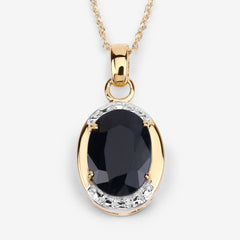 7.50 Carat Genuine Black Sapphire .925 Sterling Silver Pendant