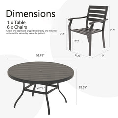 7 Pieces Outdoor Patio Dining Set