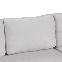 87.4' Sectional Sofa with Reversible Armrests Gray Chenille Upholstery