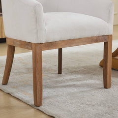 Mid Century Modern Upholstered Barrel Dining Chair with Arms