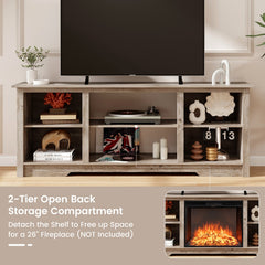 70 Inch TV Stand for up to 75 Inch Flat Screen TVs with Adjustable Shelves