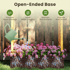 70 Inch Wooden Raised Garden Bed with Lattice Trellis-Natural