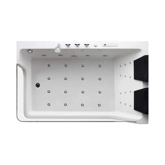 Alora 71-Inch Luxury 2-Person Acrylic Whirlpool Tub With LED Lights Jets And Faucet (SAK91752)