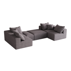 Modern Upholstered Sectional Boneless Couch Set