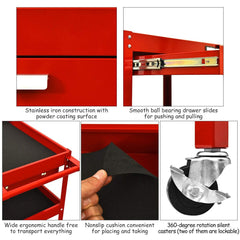 Rolling Tool Cart Mechanic Cabinet Storage ToolBox Organizer with Drawer