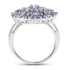 2.52 Carat Genuine Tanzanite .925 Sterling Silver Ring