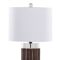 Cylinder Fluted Contemporary Polyresin Table Lamp Set of 2