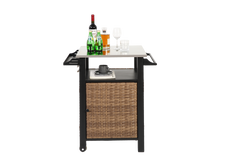 Single Door Outdoor Bar Cart with Stainless Steel Tabletop