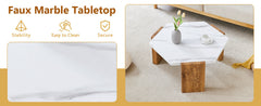 31-Inch Modern-Style Hexagonal Coffee Table